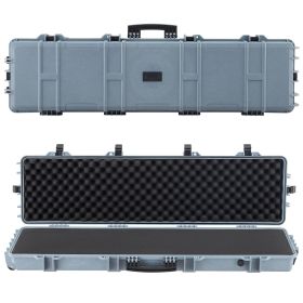 Hard Rifle Case, Lockable Rifle Case with Pre-cut Foams, 50 in Movable Gun Storage with Wheels, IP67 Waterproof & Dustproof Pistol Storage for Ri