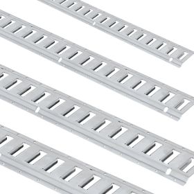E Track Tie-Down Rail Kit, 24PCS 5' E-Tracks Set Includes 8 Steel Rails & 8 O-Ring Anchors & 8 Tie-Offs with D-Ring